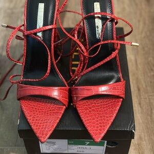 Liliana Elegant Red Strappy Heels